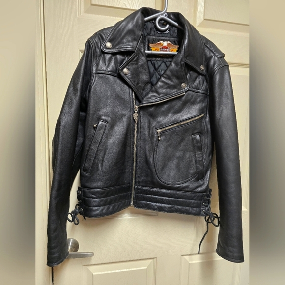 Harley-Davidson Other - Vintage Harley Davidson Leather Motorcycle Jacket D Pocket 44